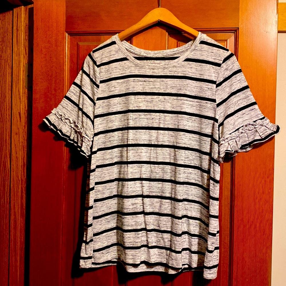 Lane Bryant Short Ruffle Sleeve, Crew Neck